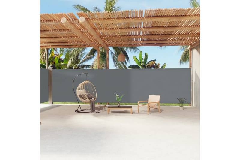Infällbar sidomarkis antracit 200x1200 cm - Grå - Utemöbler - Solskydd - Markiser - Sidomarkis