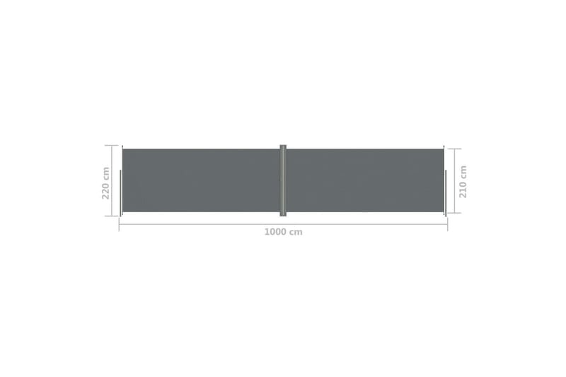 Infällbar sidomarkis antracit 220x1000 cm - Grå - Utemöbler - Solskydd - Markiser - Sidomarkis