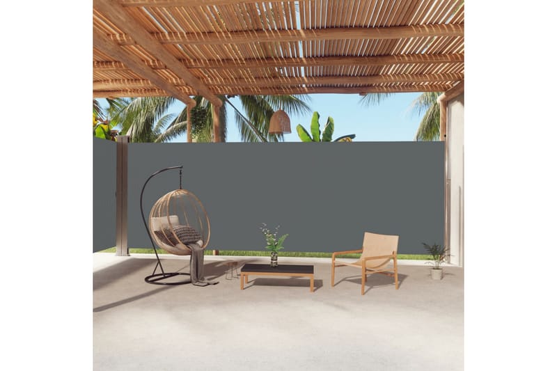Infällbar sidomarkis antracit 220x1000 cm - Grå - Utemöbler - Solskydd - Markiser - Sidomarkis