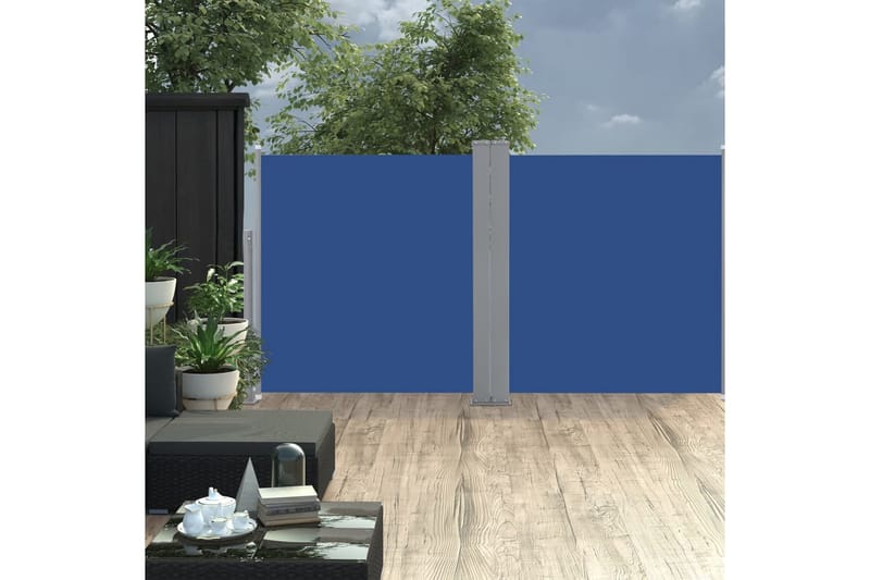 Infällbar sidomarkis blå 100x600 cm - Blå - Sidomarkis - Skärmskydd & vindskydd - Markiser