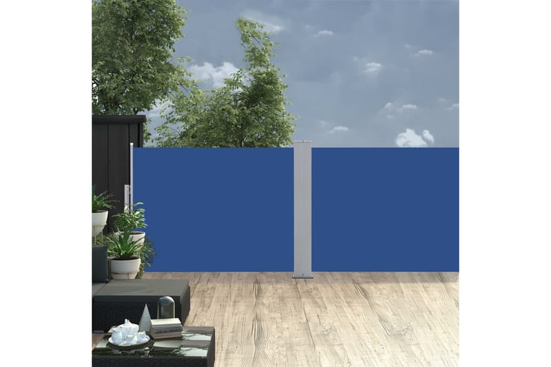 Infällbar sidomarkis blå 120x1000 cm - Blå - Utemöbler - Solskydd - Markiser - Sidomarkis