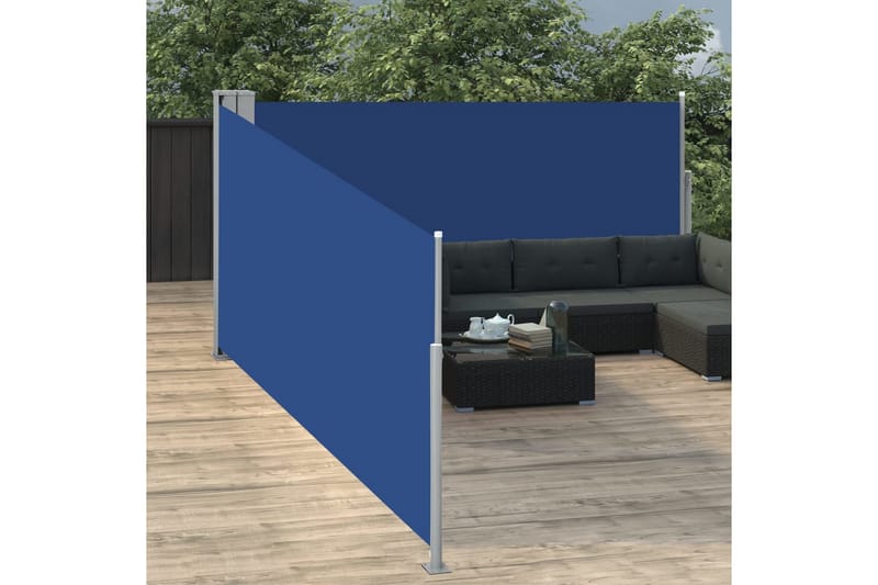 Infällbar sidomarkis blå 120x1000 cm - Blå - Utemöbler - Solskydd - Markiser - Sidomarkis