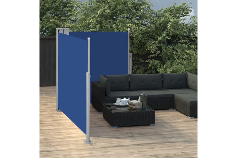 Infällbar sidomarkis blå 120x600 cm - Blå - Markiser - Sidomarkis - Skärmskydd & vindskydd