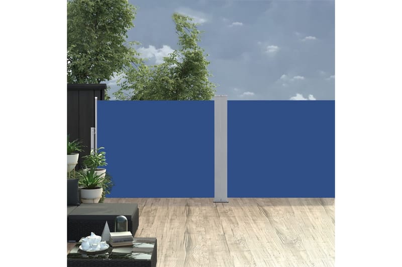 Infällbar sidomarkis blå 140x1000 cm - Blå - Utemöbler - Solskydd - Markiser - Sidomarkis