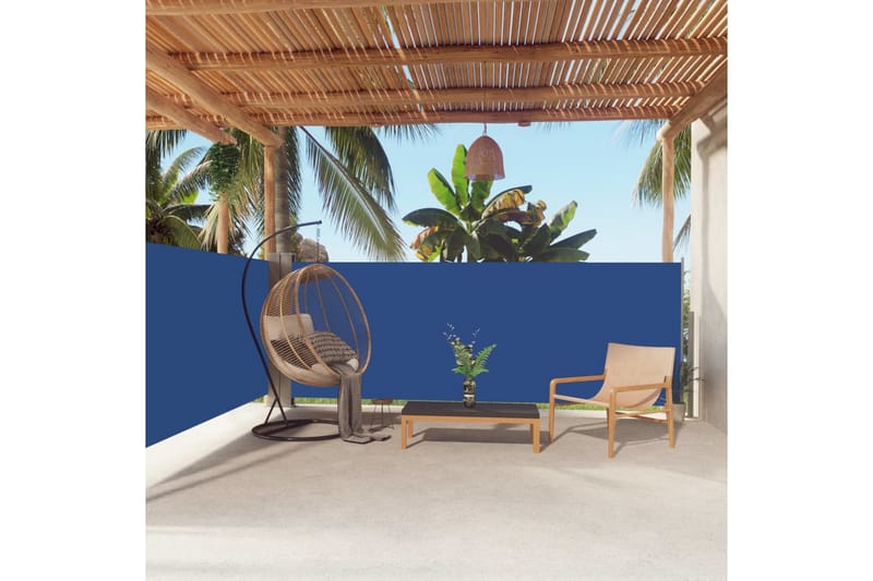 Infällbar sidomarkis blå 140x600 cm - Blå - Utemöbler - Solskydd - Markiser - Sidomarkis