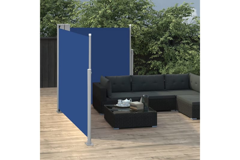 Infällbar sidomarkis blå 160x600 cm - Blå - Utemöbler - Solskydd - Markiser - Sidomarkis