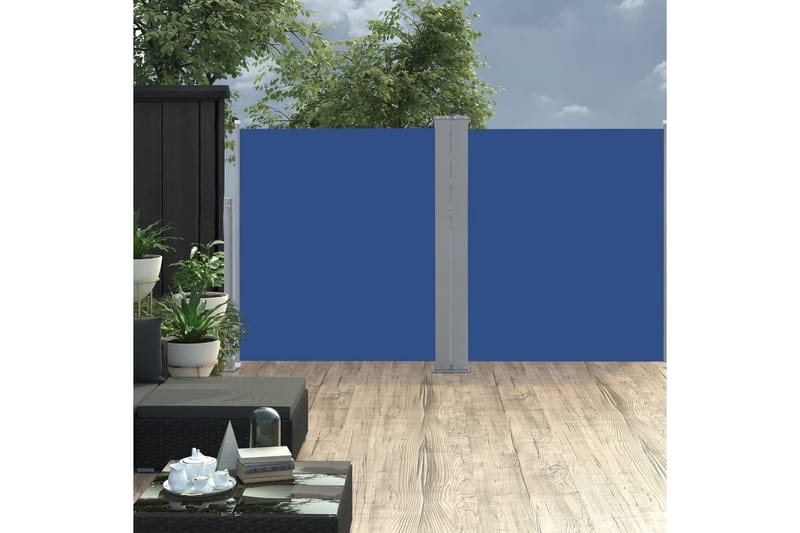 Infällbar sidomarkis blå 160x600 cm - Blå - Utemöbler - Solskydd - Markiser - Sidomarkis