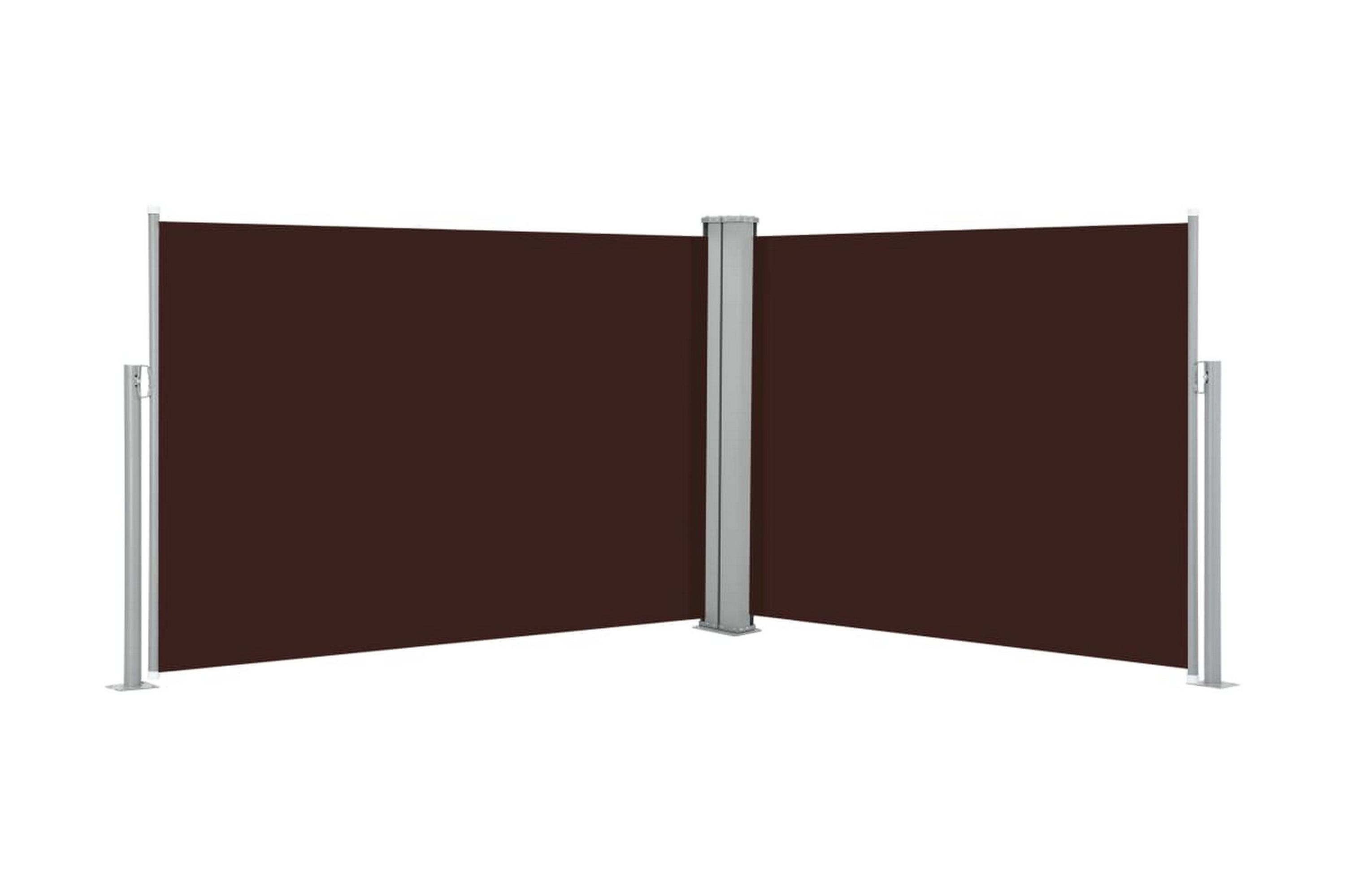 Infällbar sidomarkis brun 100×1000 cm – Brun