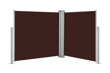 Infällbar sidomarkis brun 120x600 cm