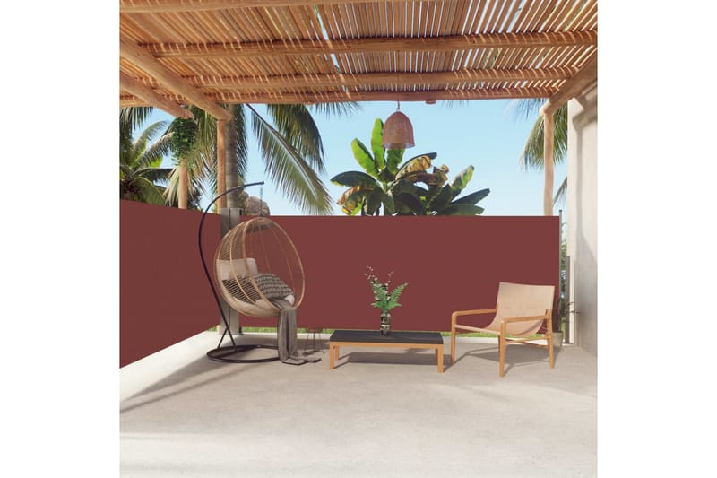Infällbar sidomarkis brun 140x600 cm - Brun - Utemöbler - Solskydd - Markiser - Sidomarkis