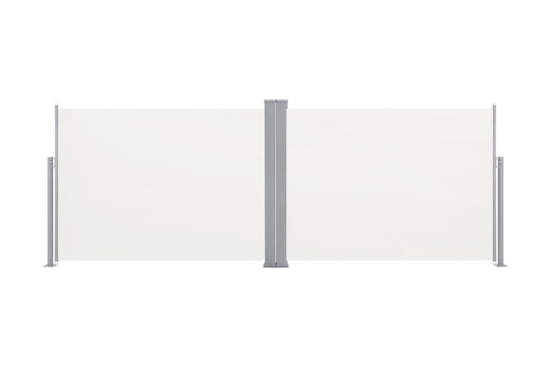 Infällbar sidomarkis gräddvit 100x1000 cm - Vit - Utemöbler - Solskydd - Markiser - Sidomarkis