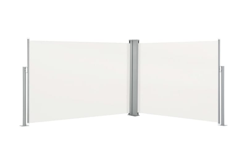 Infällbar sidomarkis gräddvit 120x1000 cm - Vit - Utemöbler - Solskydd - Markiser - Sidomarkis