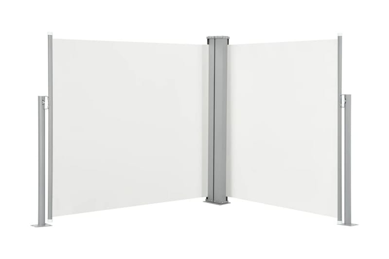 Infällbar sidomarkis gräddvit 120x600 cm - Vit - Utemöbler - Solskydd - Markiser - Sidomarkis