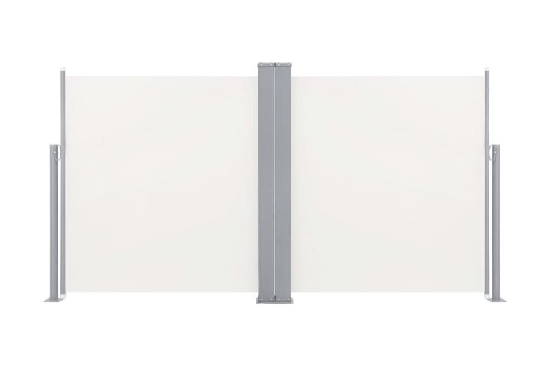 Infällbar sidomarkis gräddvit 120x600 cm - Vit - Utemöbler - Solskydd - Markiser - Sidomarkis