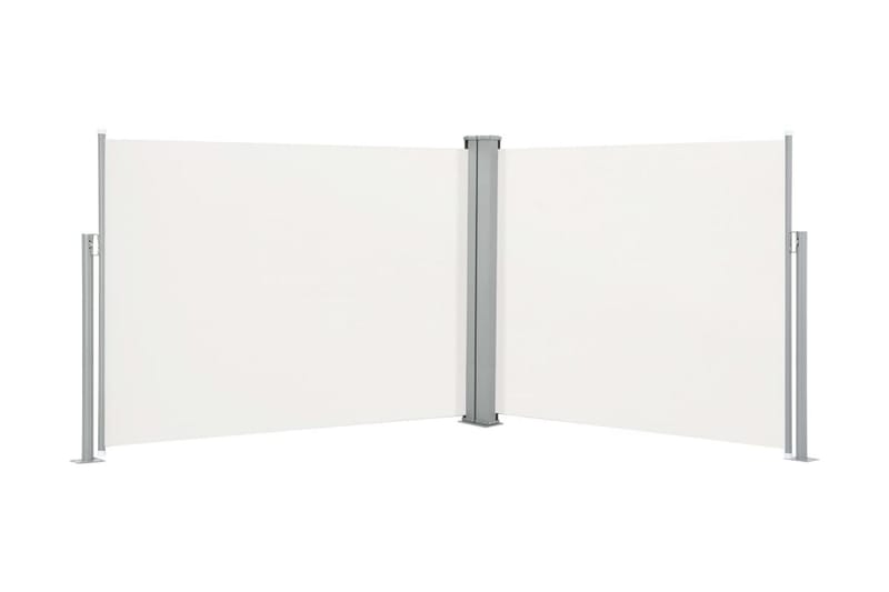 Infällbar sidomarkis gräddvit 140x1000 cm - Vit - Utemöbler - Solskydd - Markiser - Sidomarkis