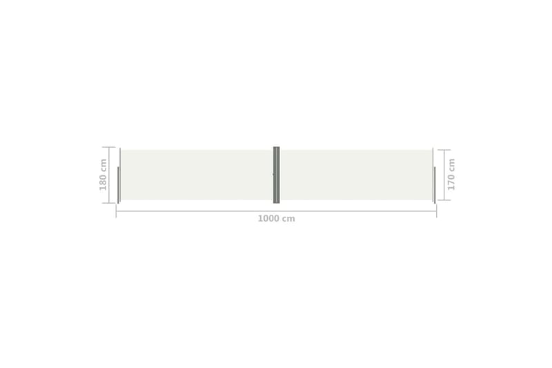 Infällbar sidomarkis gräddvit 180x1000 cm - Vit - Utemöbler - Solskydd - Markiser - Sidomarkis