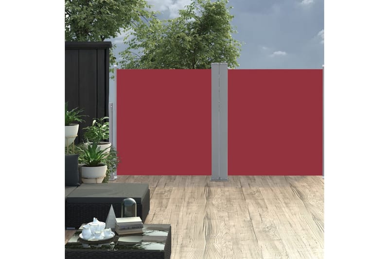 Infällbar sidomarkis röd 100x600 cm - Röd - Sidomarkis - Skärmskydd & vindskydd - Markiser