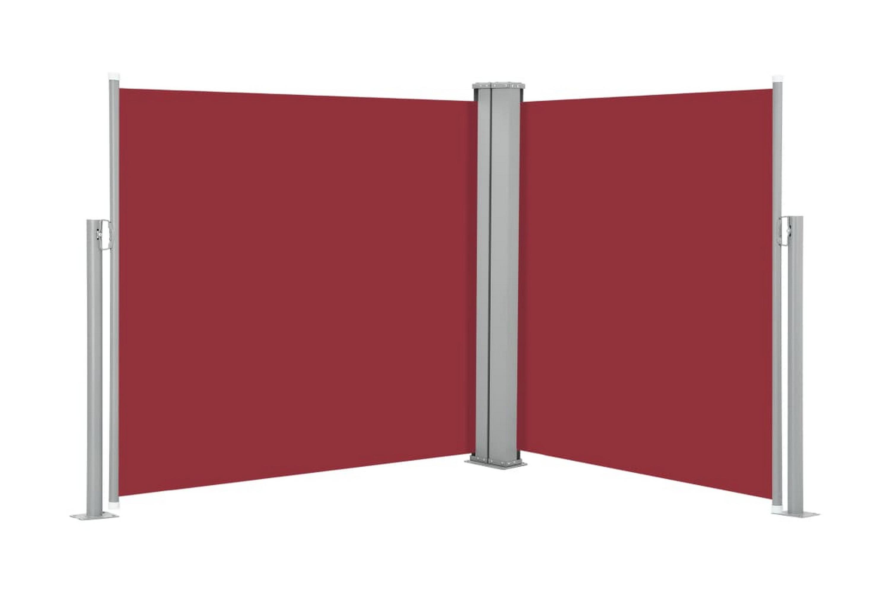Infällbar sidomarkis röd 100×600 cm – Röd
