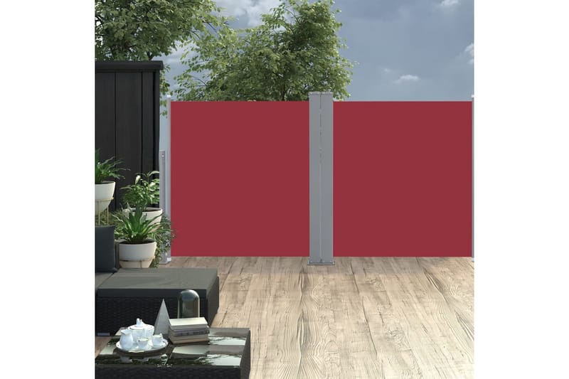 Infällbar sidomarkis röd 120x600 cm - Röd - Utemöbler - Solskydd - Markiser - Sidomarkis