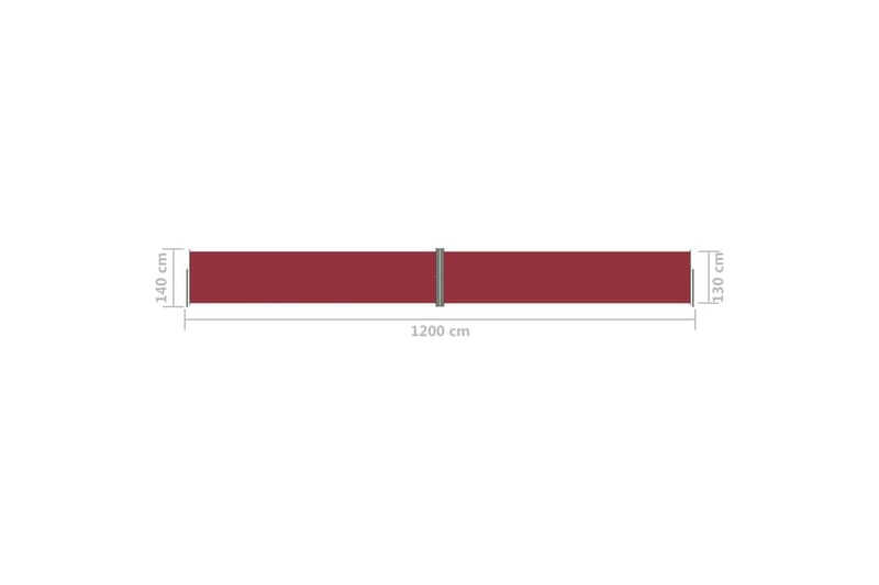Infällbar sidomarkis röd 140x1200 cm - Röd - Markiser - Sidomarkis - Skärmskydd & vindskydd