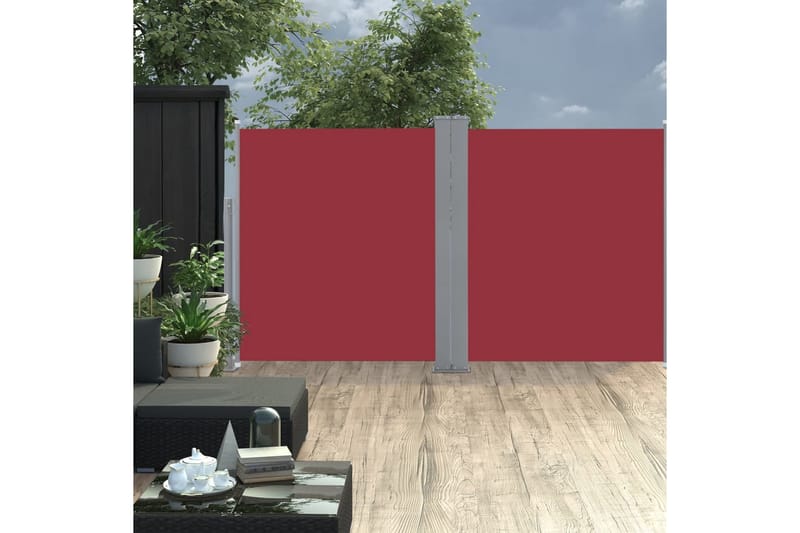 Infällbar sidomarkis röd 140x600 cm - Röd - Utemöbler - Solskydd - Markiser - Sidomarkis