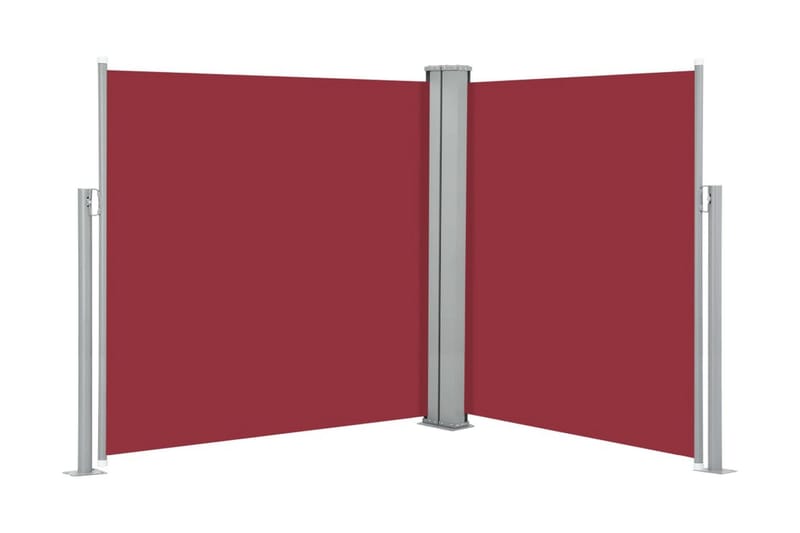 Infällbar sidomarkis röd 140x600 cm - Röd - Utemöbler - Solskydd - Markiser - Sidomarkis