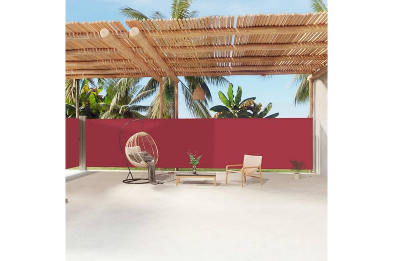 Infällbar sidomarkis röd 180x1200 cm - Röd - Utemöbler - Solskydd - Markiser - Sidomarkis