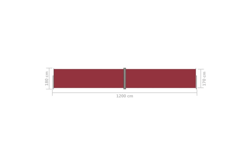 Infällbar sidomarkis röd 180x1200 cm - Röd - Sidomarkis - Skärmskydd & vindskydd - Markiser