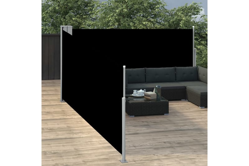 Infällbar sidomarkis svart 100x1000 cm - Svart - Sidomarkis - Skärmskydd & vindskydd - Markiser