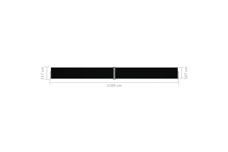 Inf�ällbar sidomarkis svart 117x1200 cm - Svart - Sidomarkis - Skärmskydd & vindskydd - Markiser