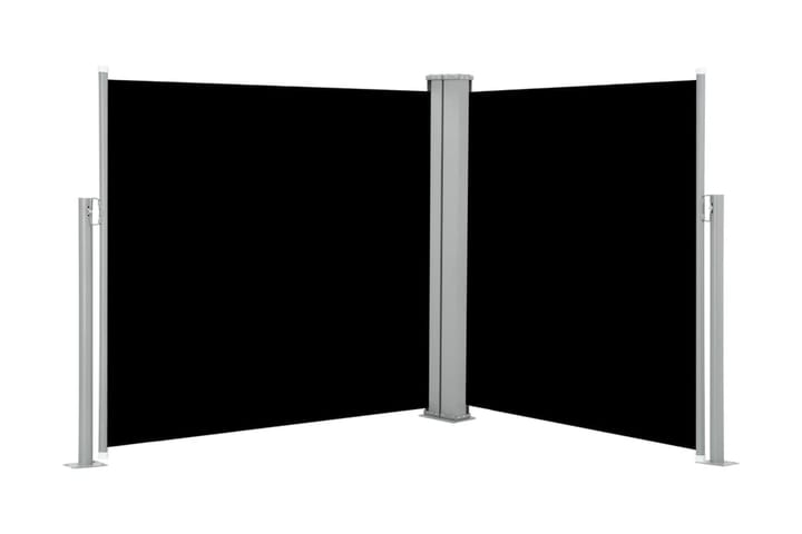 Infällbar sidomarkis dubbel 170x600 cm svart - Markiser - Sidomarkis - Skärmskydd & vindskydd