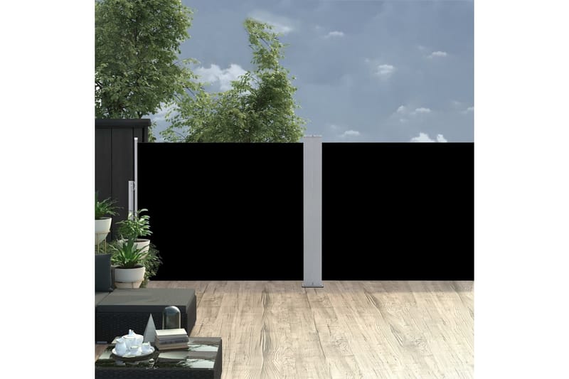 Infällbar sidomarkis svart 140x1000 cm - Svart - Sidomarkis - Skärmskydd & vindskydd - Markiser