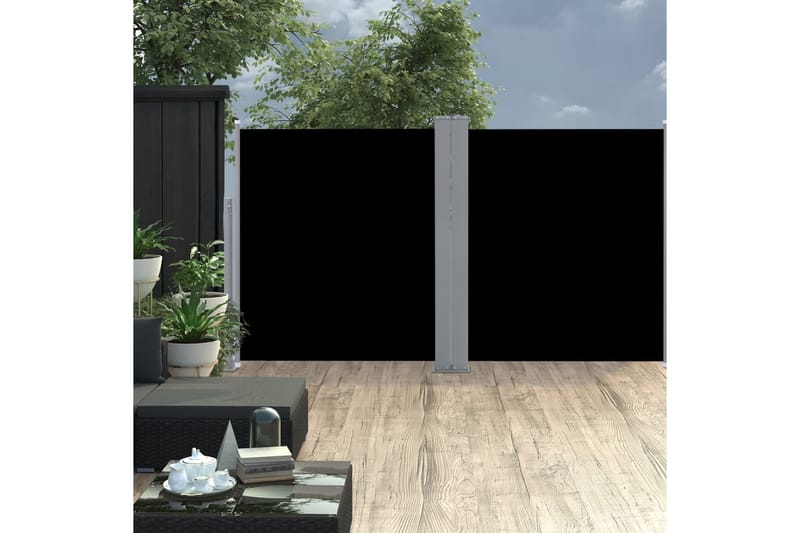 Infällbar sidomarkis svart 140x600 cm - Svart - Sidomarkis - Skärmskydd & vindskydd - Markiser