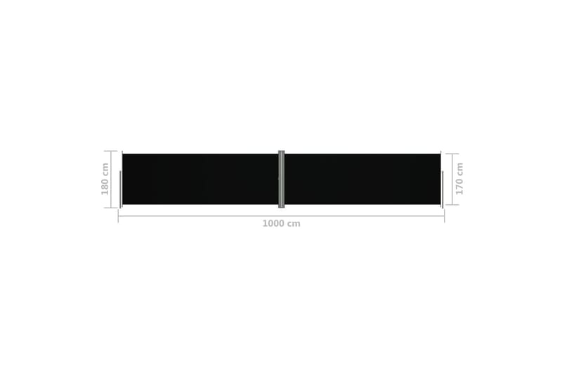 Infällbar sidomarkis svart 180x1000 cm - Svart - Sidomarkis - Skärmskydd & vindskydd - Markiser