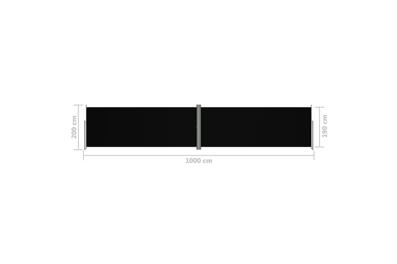 Infällbar sidomarkis svart 200x1000 cm - Svart - Sidomarkis - Skärmskydd & vindskydd - Markiser