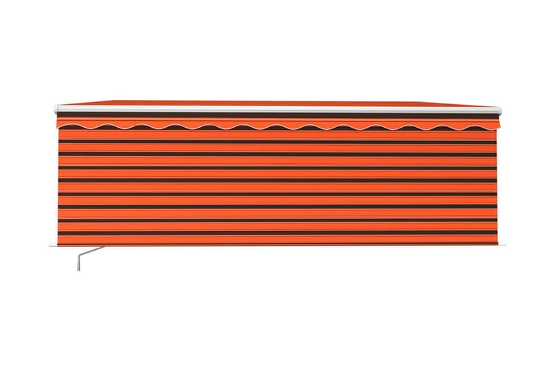 Manuell markis med rullgardin 4x3 m orange/brun - Orange - Utemöbler - Solskydd - Markiser - Fönstermarkis