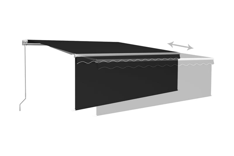 Manuell markis med rullgardin 4x3m antracit - Antracit - Fönstermarkis - Markiser