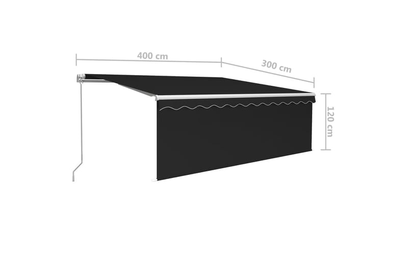 Manuell markis med rullgardin 4x3m antracit - Antracit - Fönstermarkis - Markiser