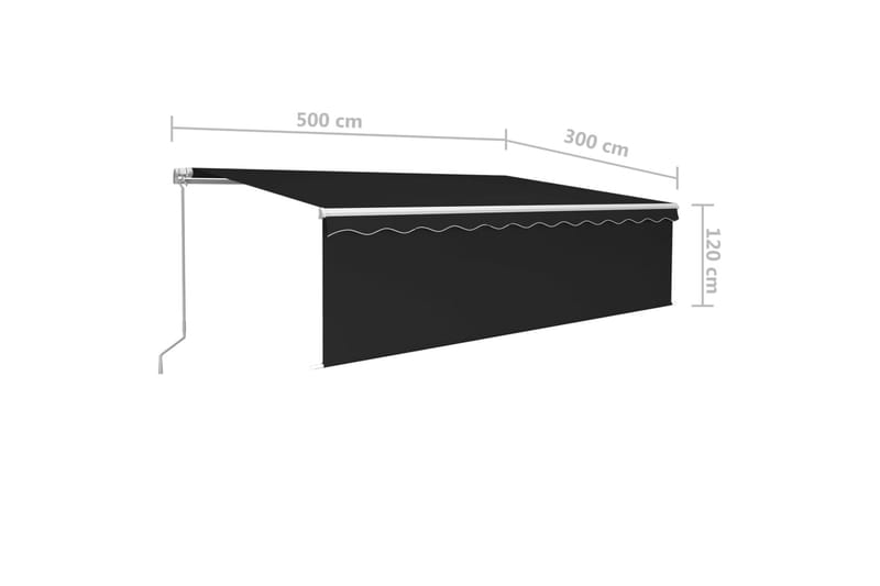 Manuell markis med rullgardin 5x3m antracit - Antracit - Utemöbler - Solskydd - Markiser - Fönstermarkis