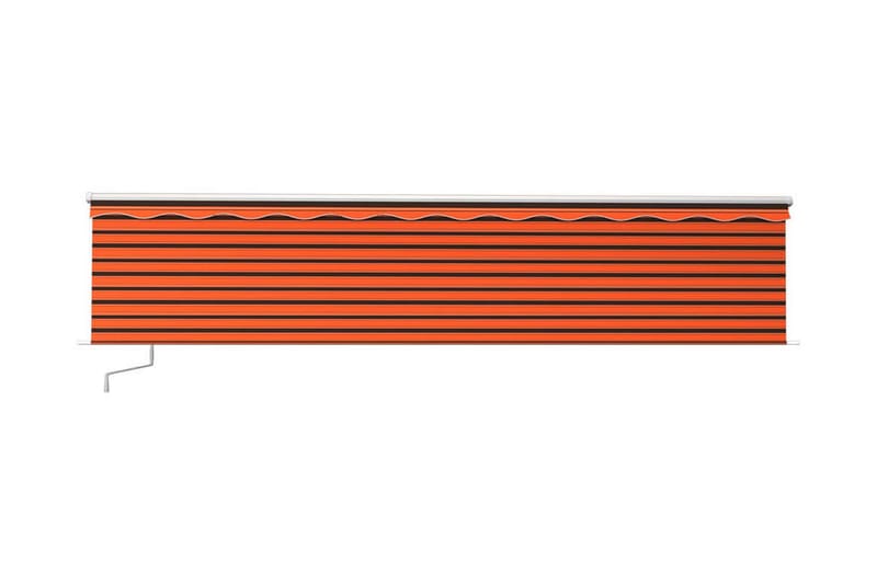 Manuell markis med rullgardin 6x3 m orange/brun - Orange - Fönstermarkis - Markiser