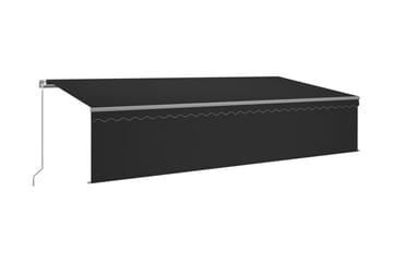 Manuell markis med rullgardin 6x3m antracit