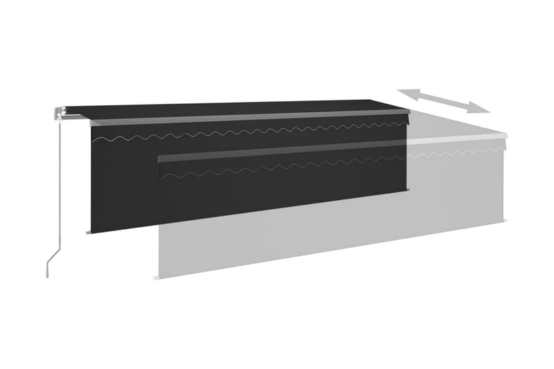 Manuell markis med rullgardin & LED 5x3m antracit - Antracit - Utemöbler - Solskydd - Markiser - Fönstermarkis