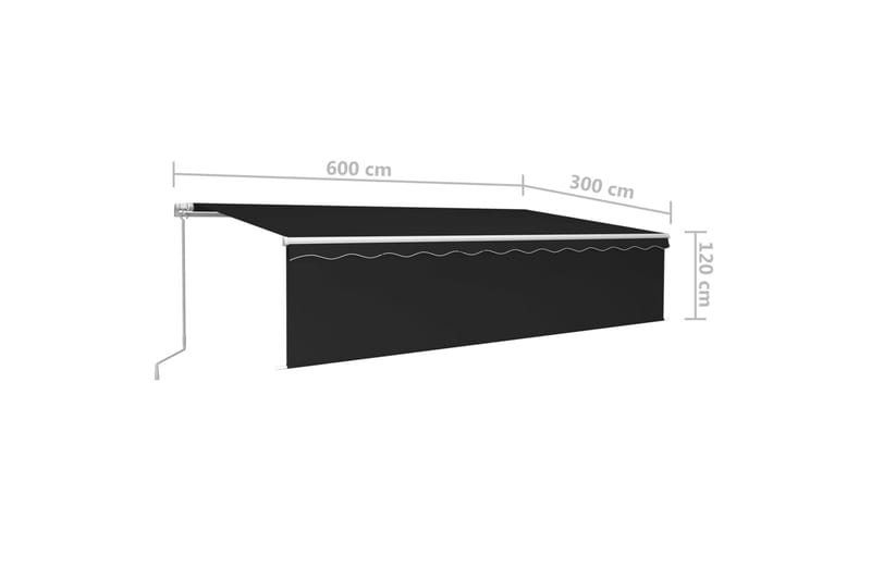 Manuell markis med rullgardin LED 6x3m antracit - Antracit - Utemöbler - Solskydd - Markiser - Fönstermarkis
