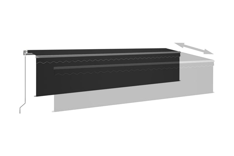 Manuell markis med rullgardin och LED 6x3m antracit - Antracit - Utemöbler - Solskydd - Markiser - Fönstermarkis