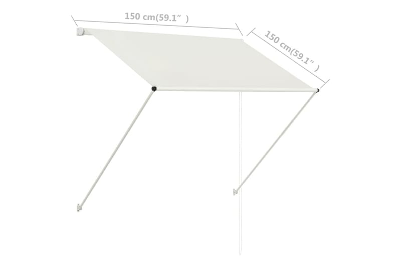 Markis 150x150 cm gräddvit - Vit - Utemöbler - Solskydd - Markiser - Fönstermarkis