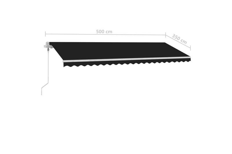 Markis automatisk fristående 500x350 cm antracit - Grå - Utemöbler - Solskydd - Markiser