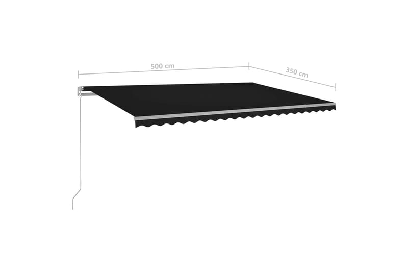Markis automatisk fristående 500x350 cm antracit - Grå - Utemöbler - Solskydd - Markiser - Fönstermarkis