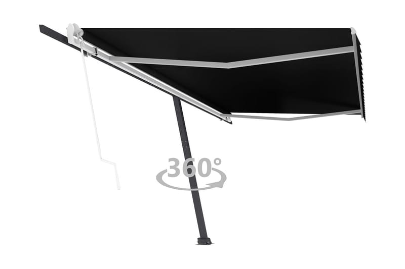 Markis automatisk fristående 500x350 cm antracit - Grå - Utemöbler - Solskydd - Markiser - Fönstermarkis