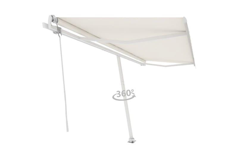Markis automatisk fristående 500x350 cm gräddvit - Vit - Utemöbler - Solskydd - Markiser