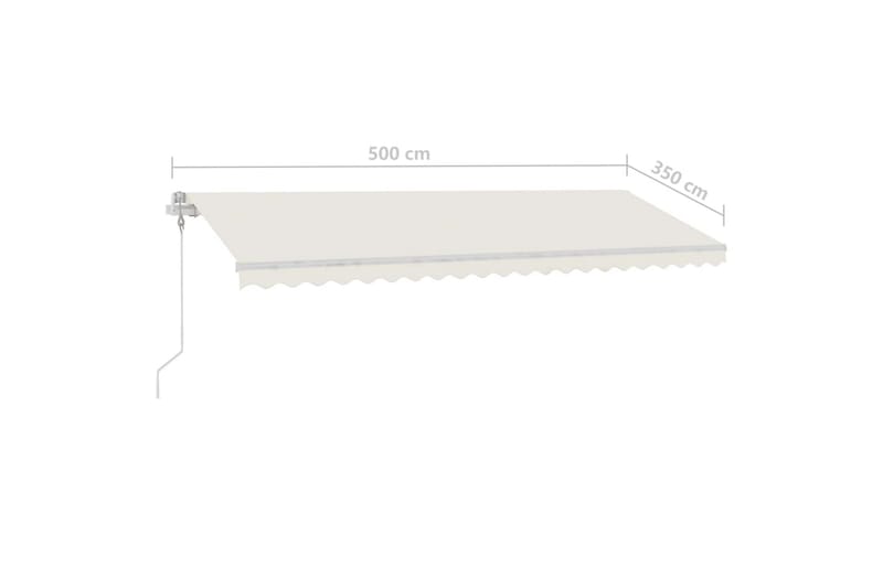 Markis automatisk fristående 500x350 cm gräddvit - Vit - Utemöbler - Solskydd - Markiser